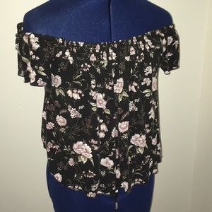 black and pink off shoulder